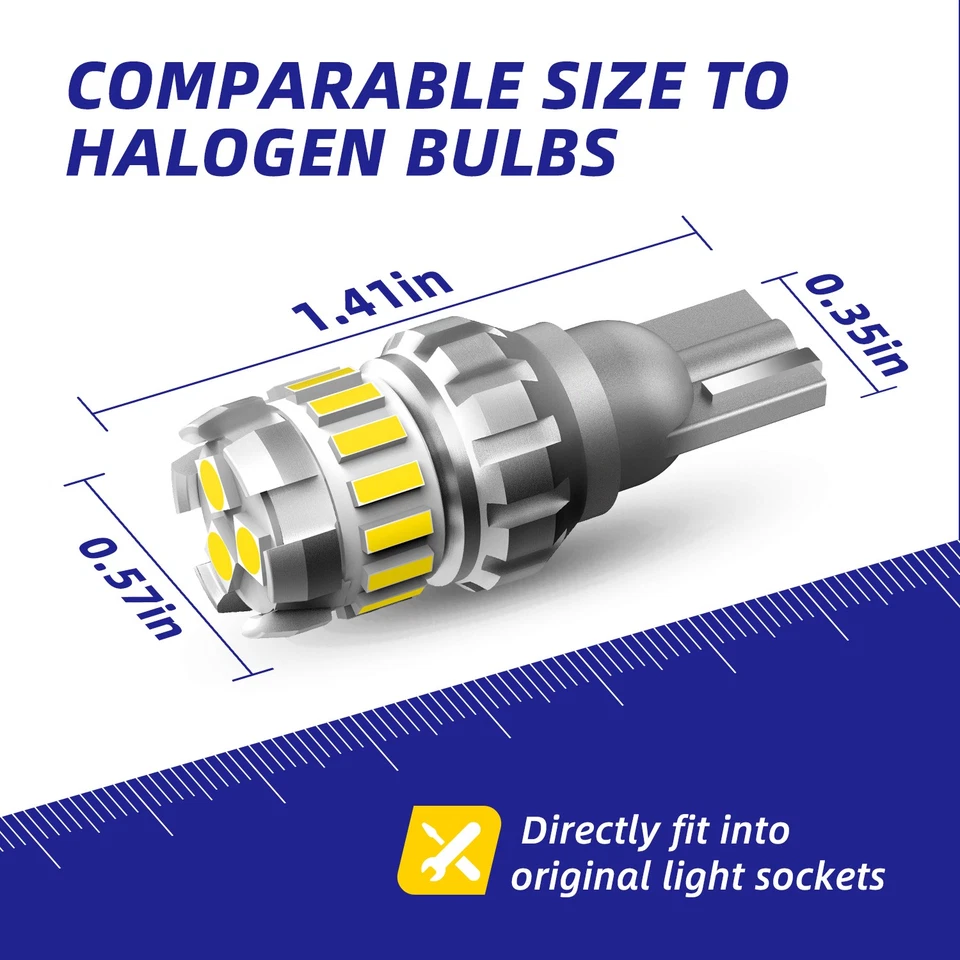 Bombilla LED de respaldo inverso 2/4/6X 921 912 2400LM 6000K súper brillante T15 Foto 4 de 4