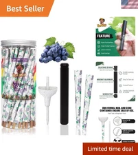 Grape Flavored Pre Rolled Cones - 1 ¼ Size Natural Rolling Papers, 200 Count