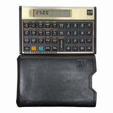 Vintage Hewlett-Packard HP 12C Financial Calculator Gold w/ Original Case Tested
