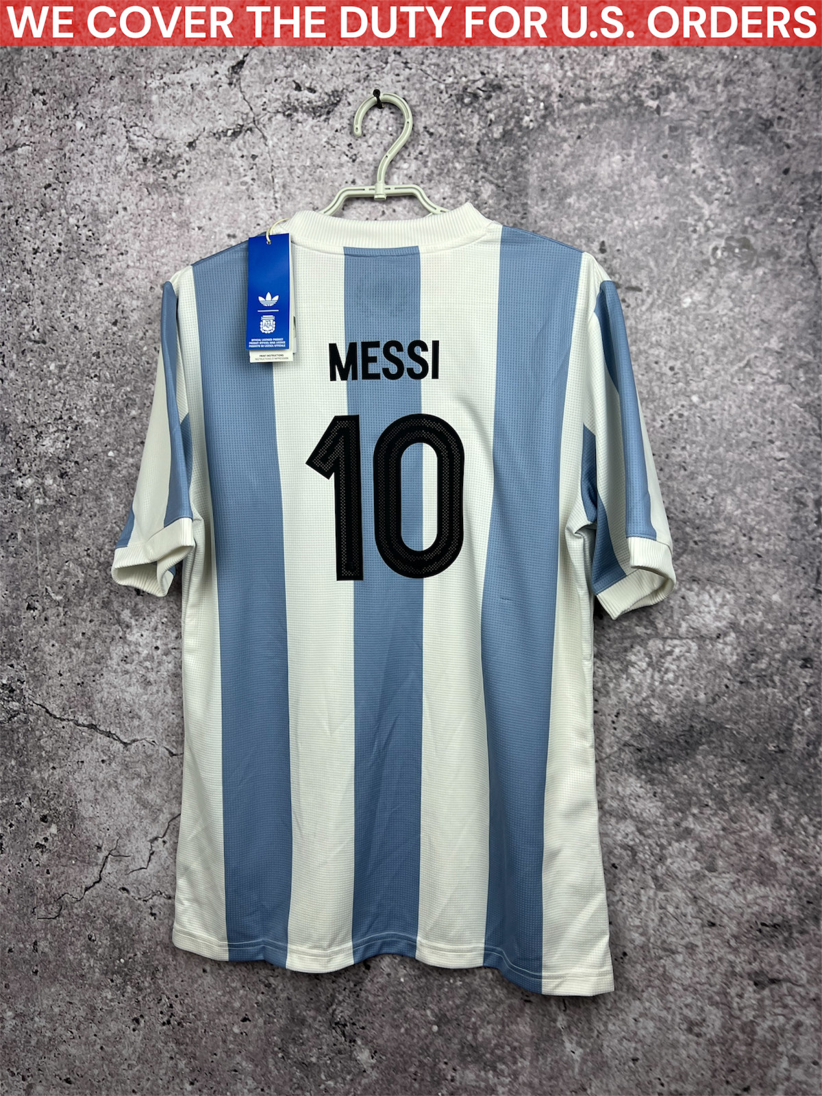 ADIDAS ARGENTINA 50th ANNIVERSARY SOCCER JERSEY MESSI #10 YOUTH SIZE XL