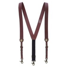 Nocona Belt Co Men's Leather Buckle Suspenders with Concho Details