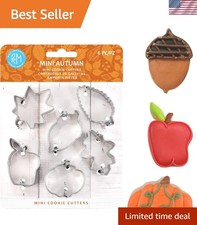 Polished Tinplated 6-Piece Autumn Cookie Cutter Set - Perfect for Fall Baking