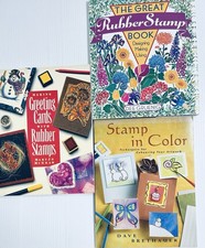 Lot of 3 Stamp Books - Rubber Stamps, Great Rubber Stamp Book, Stamp in Color