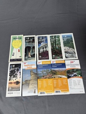 Vintage AAA Southeastern States Travel Map Lot Scenic Guides 10pc