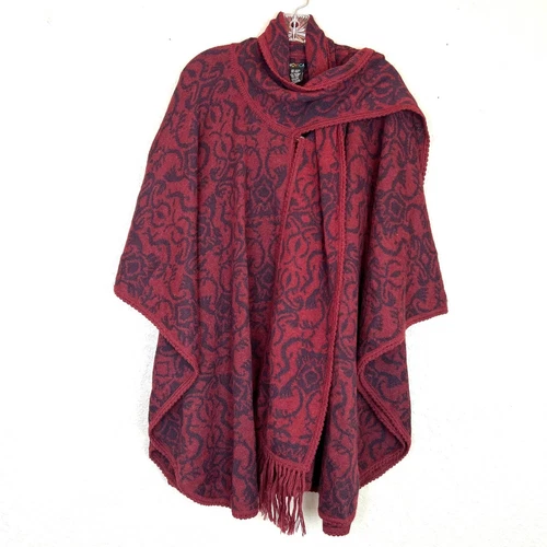 Novica Alpaca Wool Blend Ruana Poncho Sweater Peruvian Wildflower One Size
