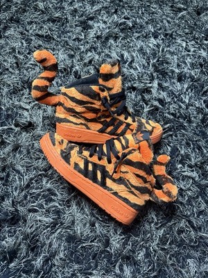 adidas x Jeremy Scott JS Tiger Orange/Black Animal Print High Top M29010