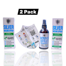 2-Pack Wound Care Spray for Dogs Cats Protect Hot Spots Wounds Itch Rash 4oz