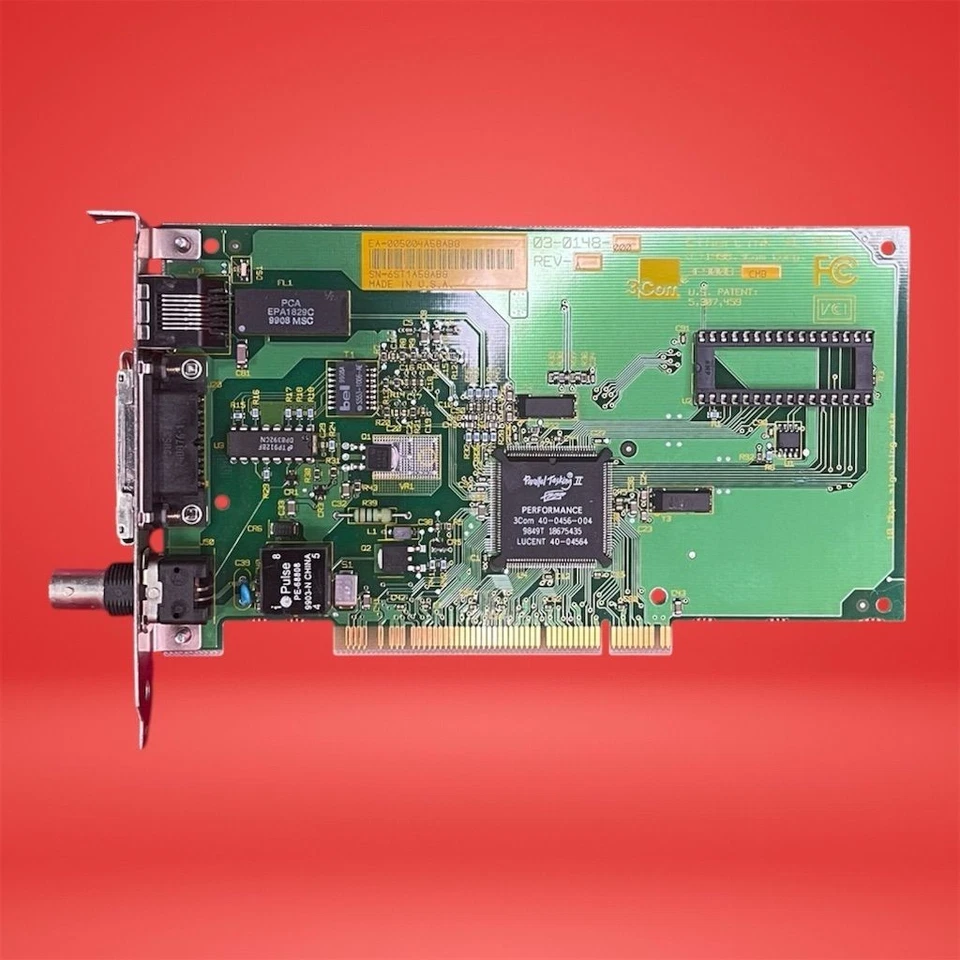 3Com EtherLink XL PCI Network Card RJ45 AAUI COAX Ports - Image 2 of 4