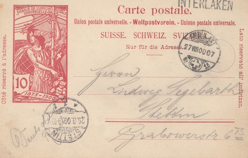 Svizzera: 1900: Interlaken per Stettino