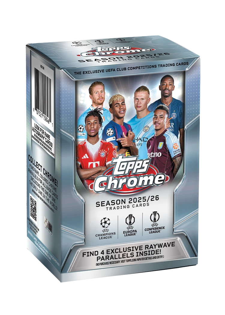 2025-26 TOPPS CHROME UEFA Club Competitions VALUE BLASTER BOX UCC Soccer New QTY