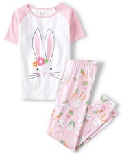 The Children's Place Baby Family Matching Snug Fit Cotton Pajamas Pink Bunnies