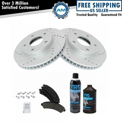Front Performance & Brake Rotor & Ceramic Pad Kit w/Chemicals