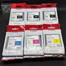 Canon PFI-102 C M Y BKx2 MBK Ink Cartridges Tank Genuine Expired New set of 6