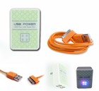 20X 4 USB PORT POWER ADAPTER+10FT CABLE CHARGER DATA ORANGE IPHONE IPOD 4S IPAD