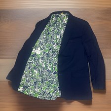 Vintage Men  s Lilly Pulitzer Blazer Sport Coat Men 42R Blue Wool Blend Floral