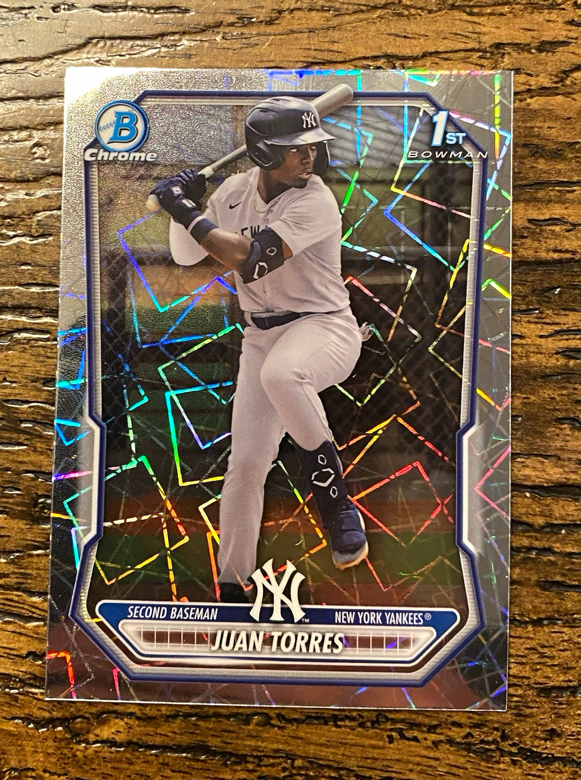 2025 Bowman Chrome Juan Torres #BCP-75 Atomic Refractor 1st Yankees