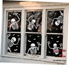 74pcs Giant Halloween Window Clings - 8 Sheets - 6 Skeleton Decor