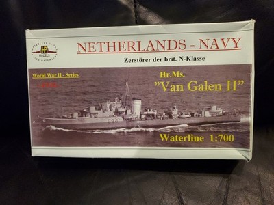 Seltener HP Models HrMs Van Galen II Resin Waterline Modellbausatz im Maßstab 1:700.