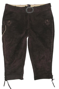 / Country/Ladies- Kniebund- Leather Pants/Costume Trousers IN Black-Brown UK 40