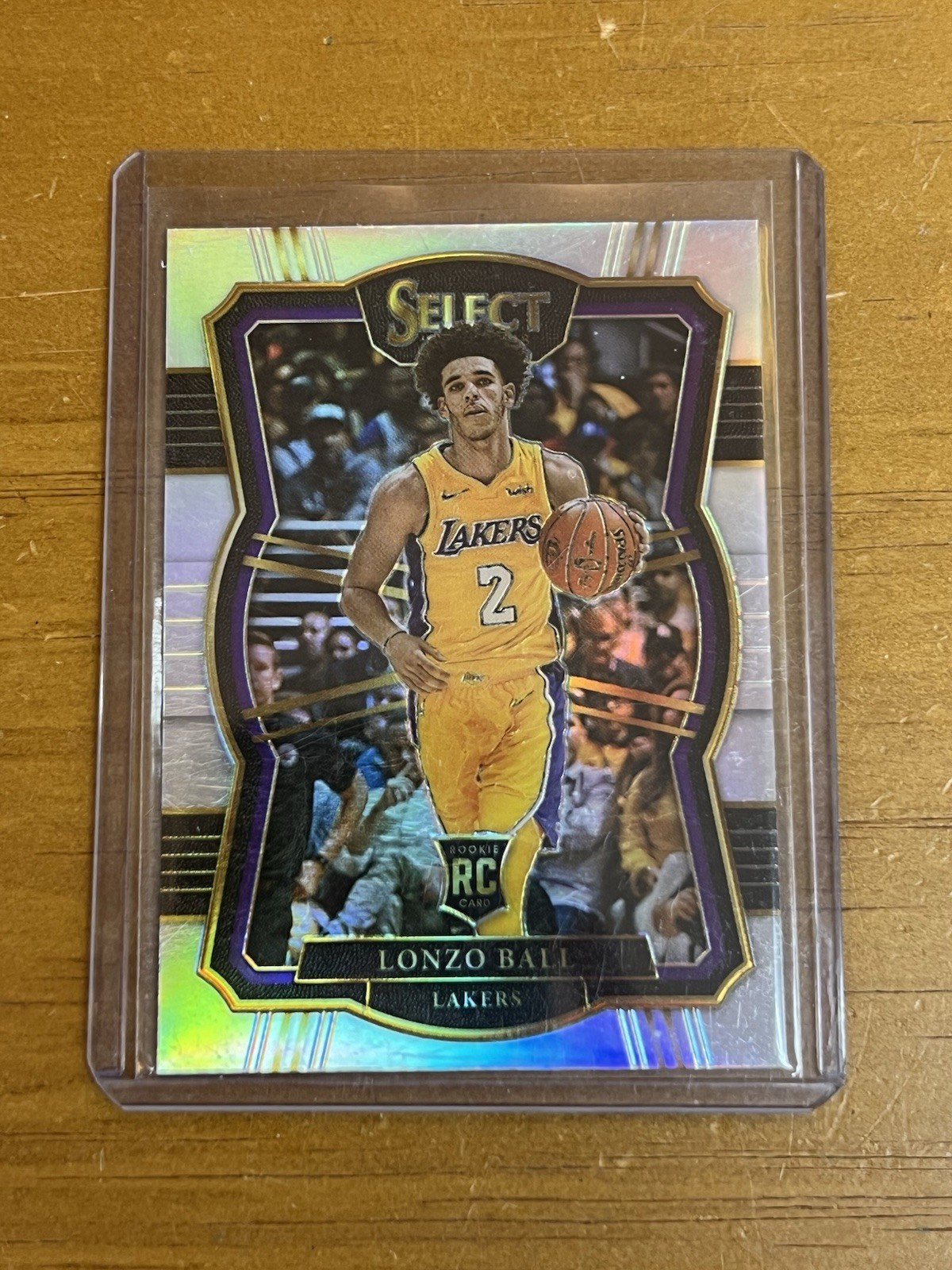 2017-18 Panini Select Lonzo Ball Racing Champions Lakers No. 161 Silver Holo
