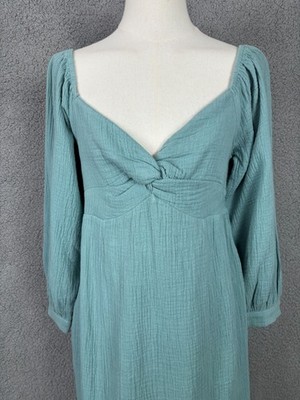 roxy blue dress Moonlight Shores Long Sleeve Mini Dress, Womens, Juniors, L, Mineral Machine washable.