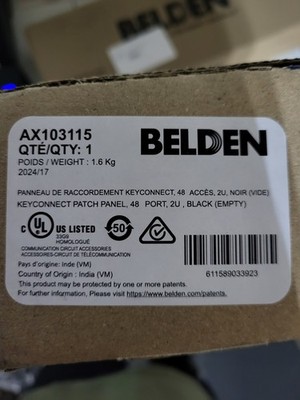 BELDEN KeyConnect Patch Panel 48-Port 2U Black AX103115 