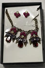 Vintage Costume Jewelry Necklace And Pierced Earrings Set