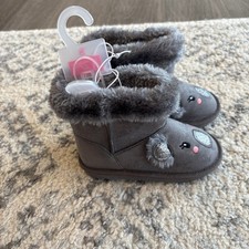Children s Place Toddler Girls Embroidered Koala Faux Fur Chalet Boots - Gray