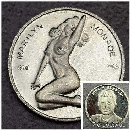 Marilyn Monroe JFK Silver Art Round 1 oz .999 Fine Silver