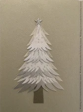 Marcel Schurman- Christmas- Silver Tree On Gray- Vellum, Glitter, Metallic Paper