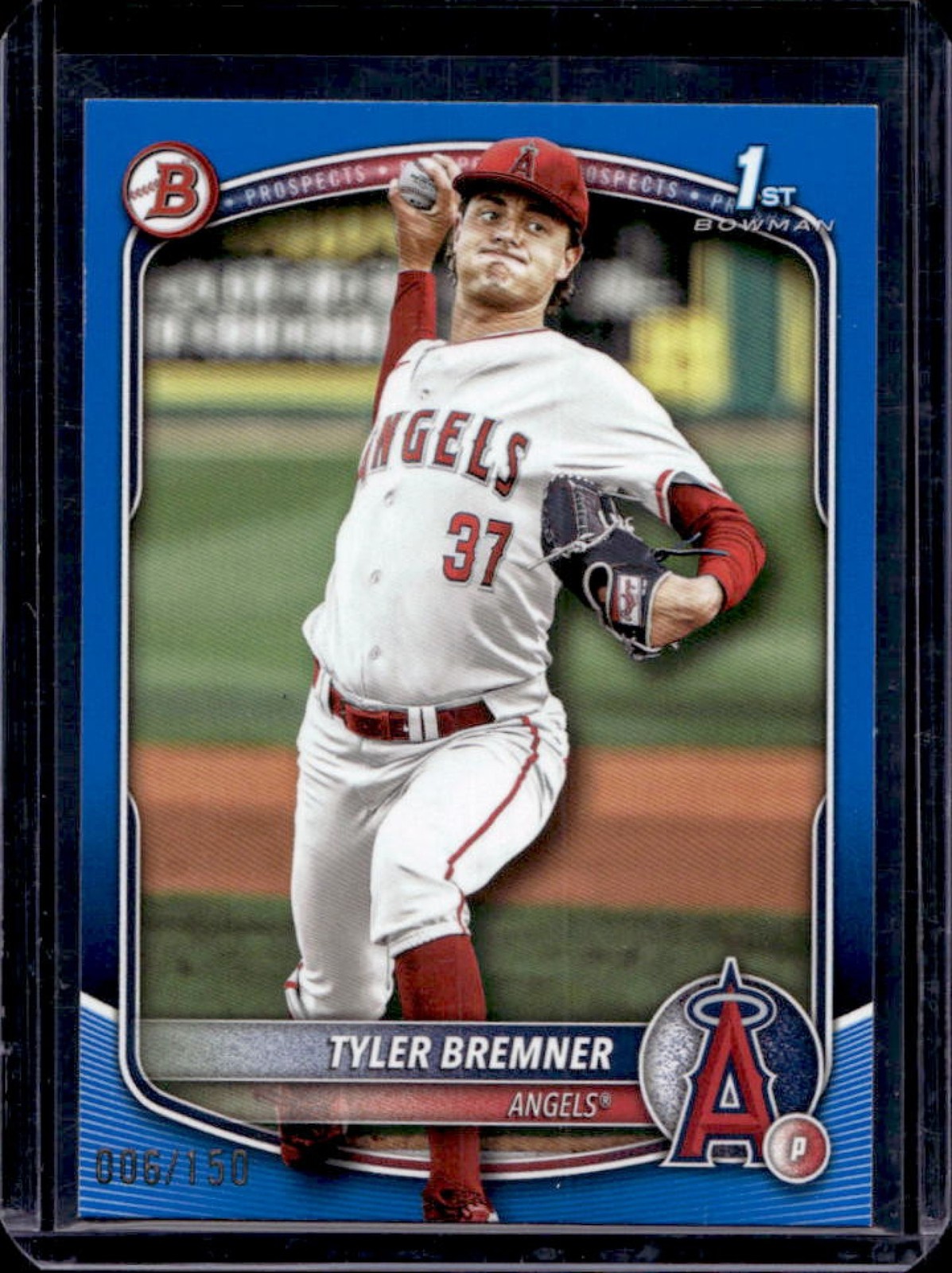 2025 Bowman Draft Tyler Bremner Blue Border 1st Prospect #/150 Angels