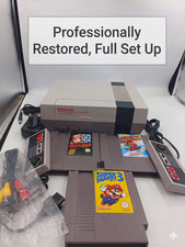 Nintendo NES Console With Mario 1, 2 & 3 Games Bundle Complete Set Up Restored
