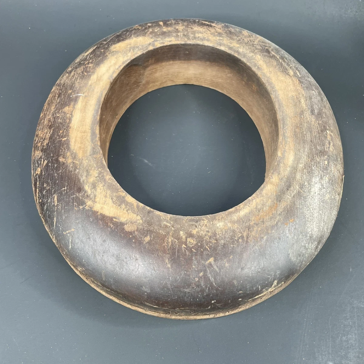 Vintage Unmarked Wood Hat Block Millinery‎ Hatters Brim Mold Form  7 1/8 2 1/4 Regular & Long Oval Hat Block Style 51 – Wooden Open Crown  main image 4