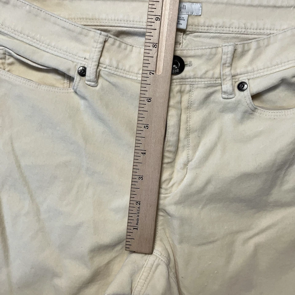 Pantalones chinos J. Jill para mujer talla 6 Petite crema frente plano terciopelo elástico tiro medio Foto 3 de 4
