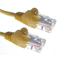 Image of Cat5e RJ45 Stranded Ethernet Cable Network LAN Yellow Patch Cable 0.3m to 20m