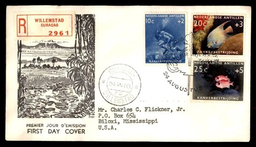 Mayfairstamps Netherlands FDC 1960 Tropical Fish Combo Diver Registered First Da