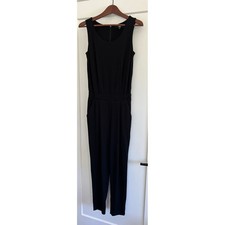 Uniqlo Black Jumpsuit Sleeveless Elastic Waist Pockets XS