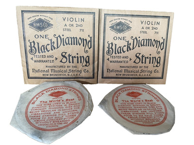 Vintage Black Diamond Violin String NOS A or 2nd Steel 711 Nat'l Musical String