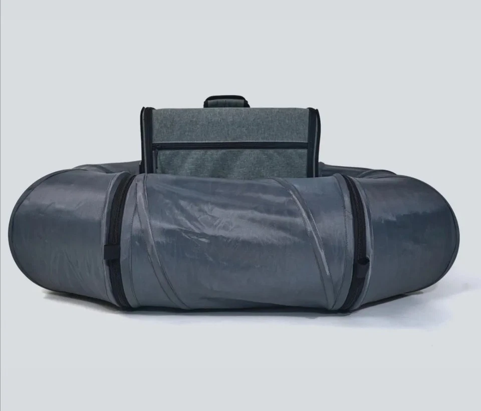 Hamaca plegable de viaje para gatos mascotas 17" negra con caja de arena túnel Foto 4 de 4