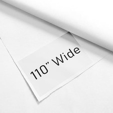 110 Inch Wide 100 Blackout Fabric Pre-Cut 5 Yard 180" x 5 Yard Pre Cut White