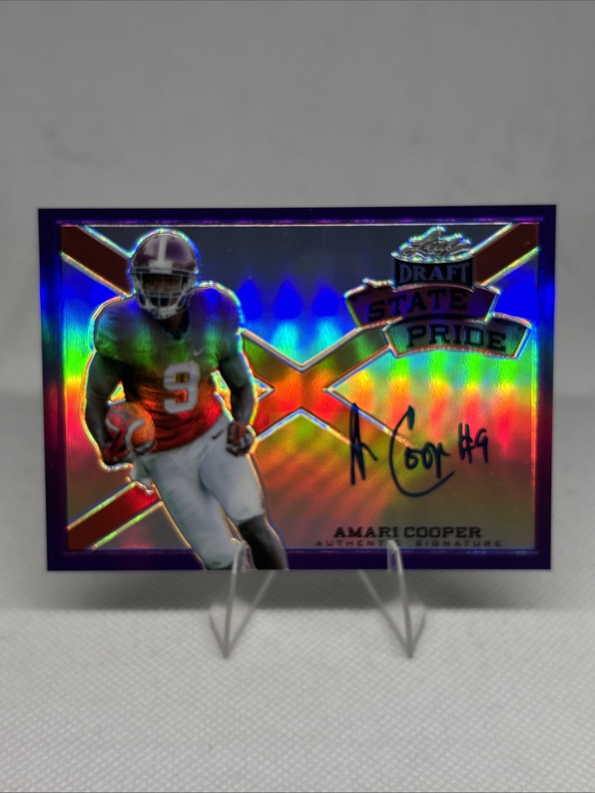 Amari Cooper Leaf Metal Draft Touchdown Kings Die Cut Autographs #AC1 Purple