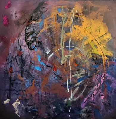 #ad #ad HUGE Abstract Art Piece quot;Street Apachequot; Abstract Canvas Work Outsider Art... $350.00