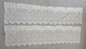 Knit Lace Window Valances, Swags & Tiers Ivory Granny Floral Waves - Read
