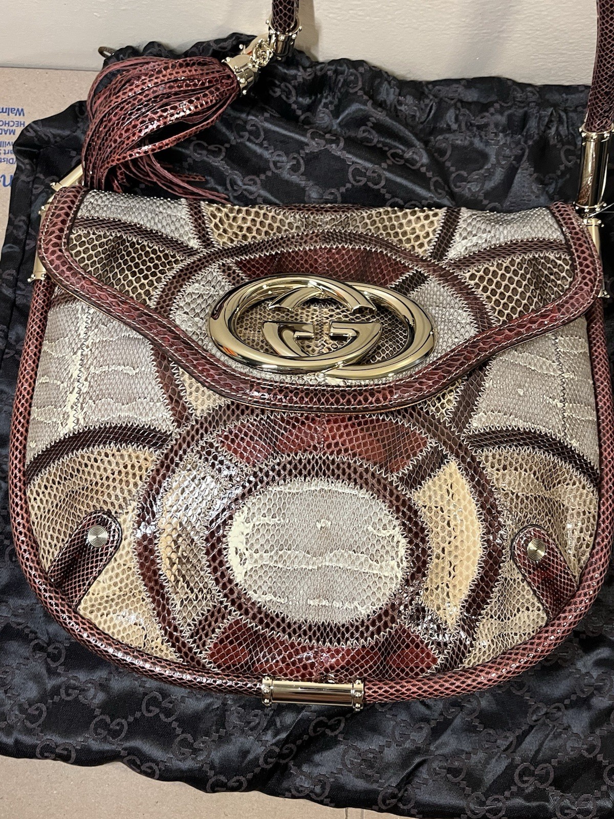 Authentic Gucci Interlocking G Britt  Python Bag … - image 5