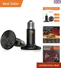 Rapid Heating Ceramic Heat Lamp 100W for Lizards, Turtles & More - 2-Pack