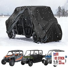 UTV Cover Outdoor Windproof Waterproof Cover with Zipper Fit for 4-6 Seater