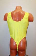 Men Thong Leotard 151-03 Yellow Spandex Size S