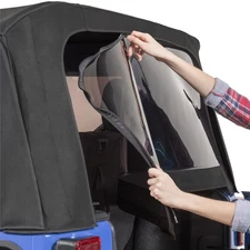MasterTop Soft Top Rear Window for Jeep Wrangler JK 2/4-Door 2013-2018 Black