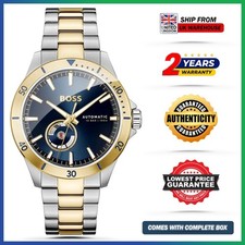 HUGO BOSS Troper HB1514201 Automatic Chrono Blue Dial Two Tone Strap Mens Watch