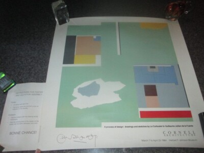 Signed Print Drawings... by Le Corbusier to Guillaume Jullian de la Fuente 1984